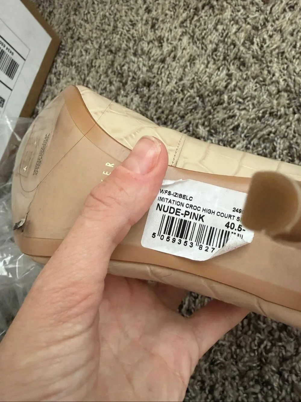 NWT Ted Baker Sz 10 Patent Leather Nude Pink Heels